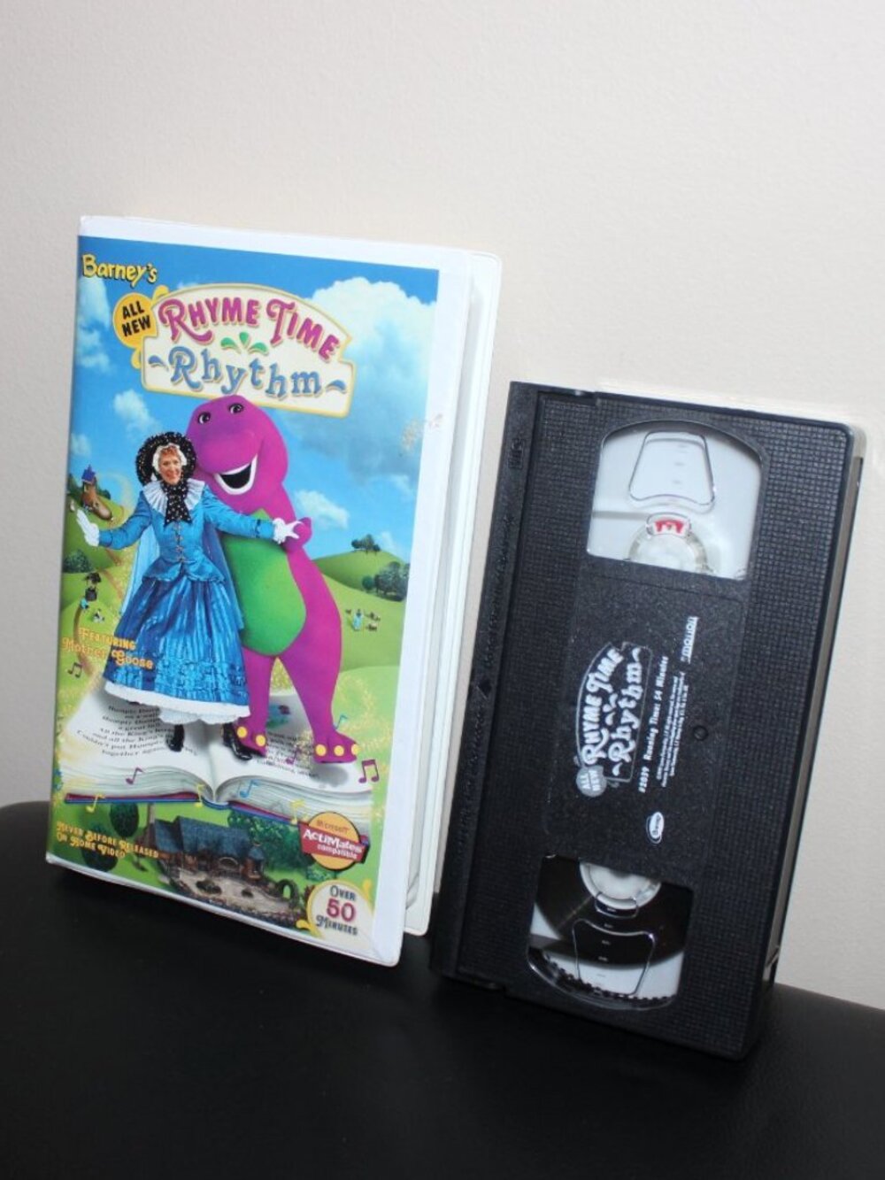 3/$55❤️vintage 1999 Barney's All New Rhyme Time Rhythm Clamshell VHS 50 Minutes